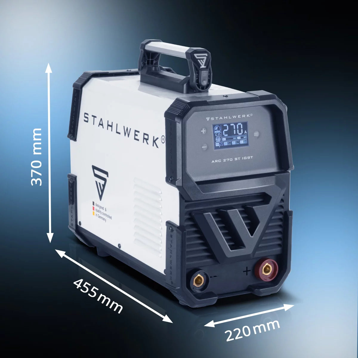 STAHLWERK ARC 270 ST SOLDING DISPOSITIVO DC MMA | Máquina de soldadura de inversor e-mano con 270 amperios, pantalla digital y tecnología IGBT