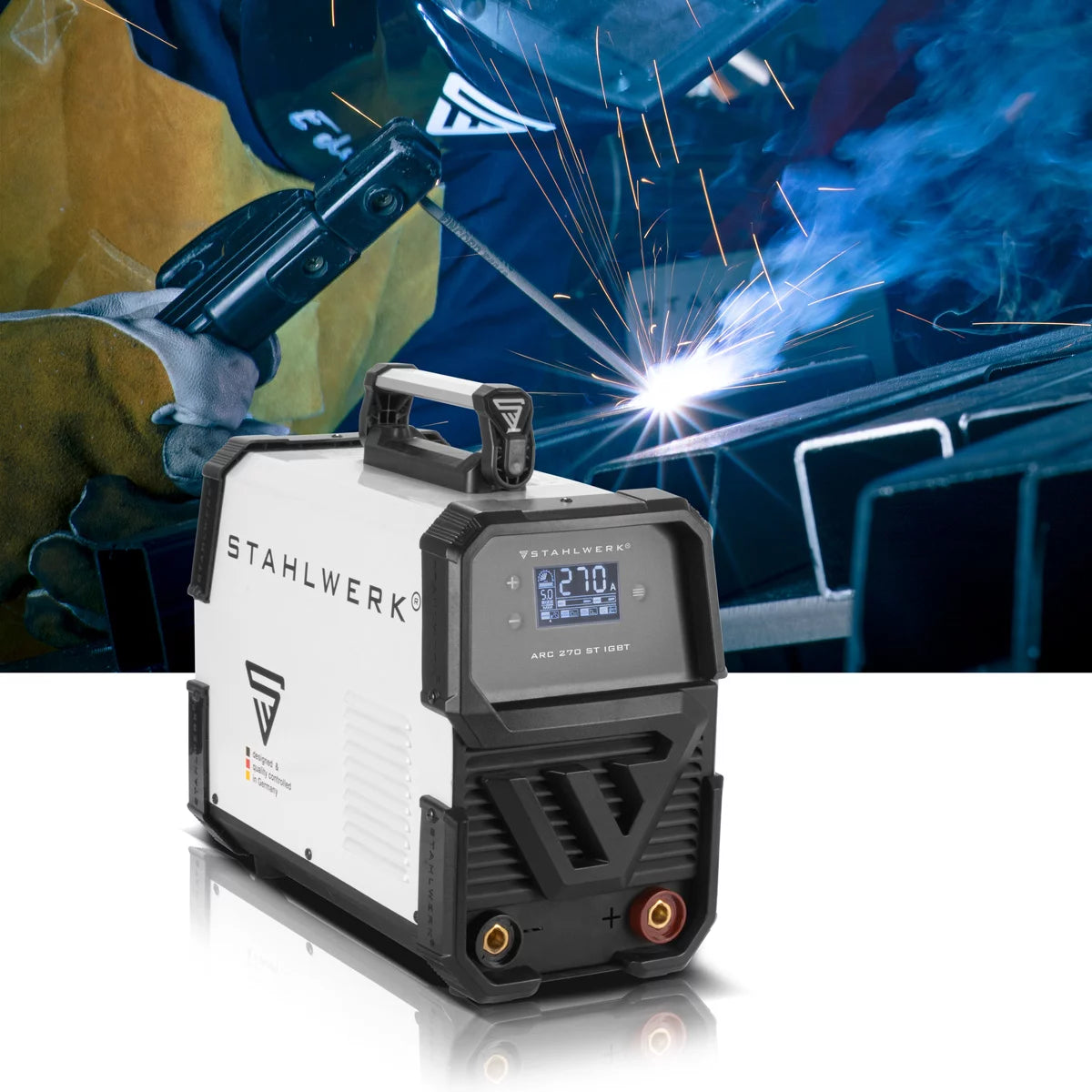 STAHLWERK ARC 270 ST SOLDING DISPOSITIVO DC MMA | Máquina de soldadura de inversor e-mano con 270 amperios, pantalla digital y tecnología IGBT