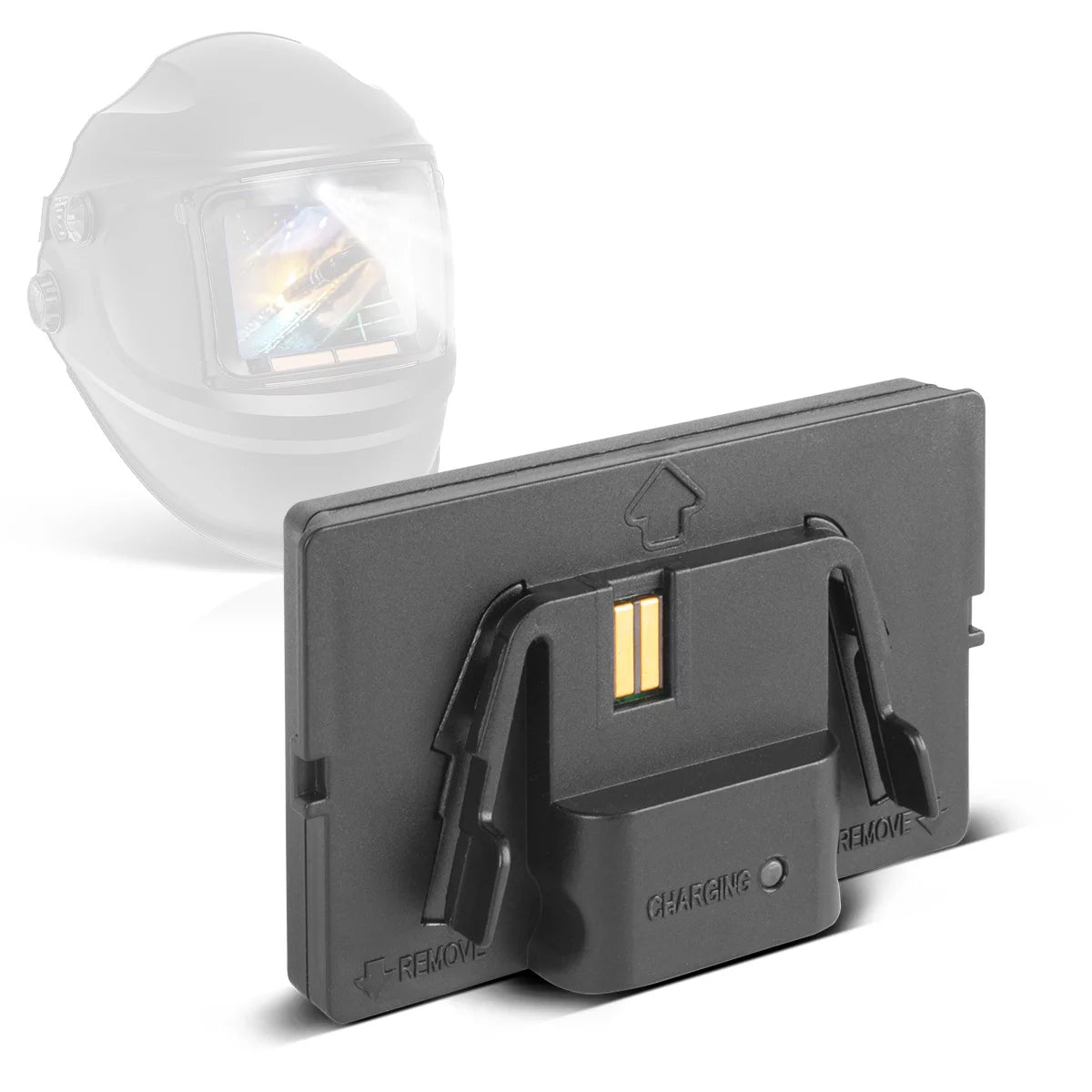 Módulo de batería de repuesto STAHLWERK para casco de soldadura con linterna frontal LED RAPTOR | Batería recargable de iones de litio para faros LED | Puerto USB-C| Luz LED de batería de repuesto