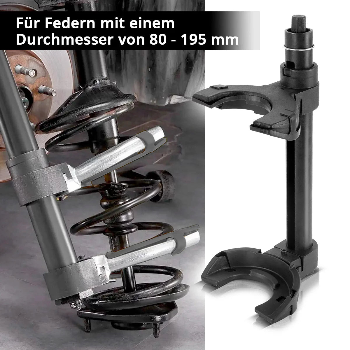 STAHLWERK Federspanner mit 1,5 t Spannkraft Federbeinspanner | Kfz-Montagespanner | Tuning-Werkzeug | Innenfederspanner | Federbein-Werkzeug zur Montage und Demontage von Stoßdämpfern am Auto