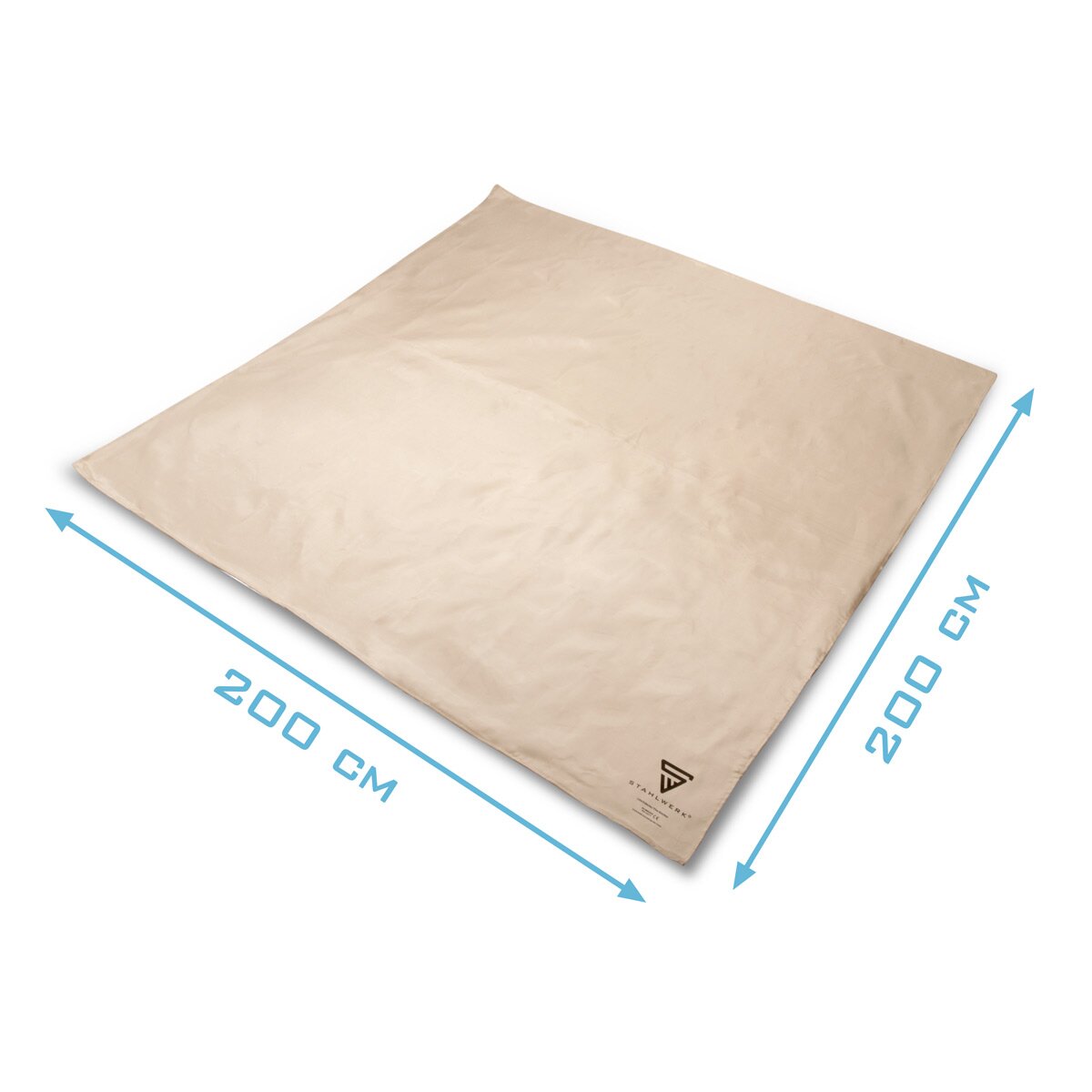 STAHLWERK manta ignífuga 200 x 200 cm fibra de vidrio DIN EN 1869:2019 manta ignífuga | Manta ignífuga | Manta ignífuga | Estera de extinción | Manta de soldador | manta de emergencia