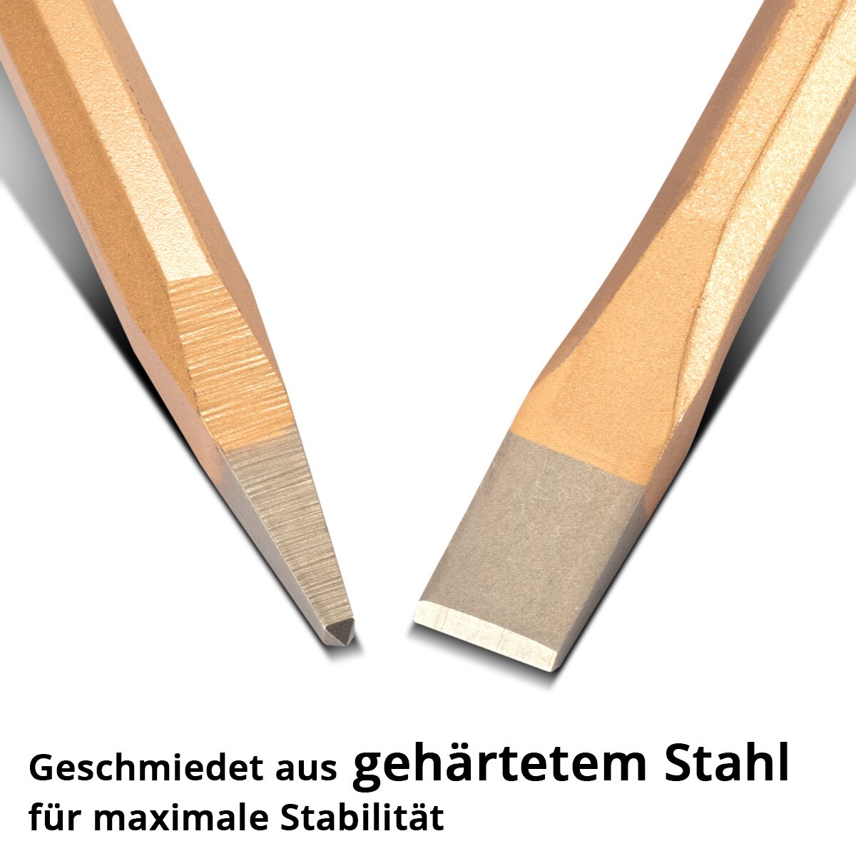Steelwork flachmeißel | Punte Chisel 2 Set oro da 300 mm a mano a mano in acciaio indurito per scalpelli professionali di metallo, pietra, legno, cemento, piastrelle e materie plastiche