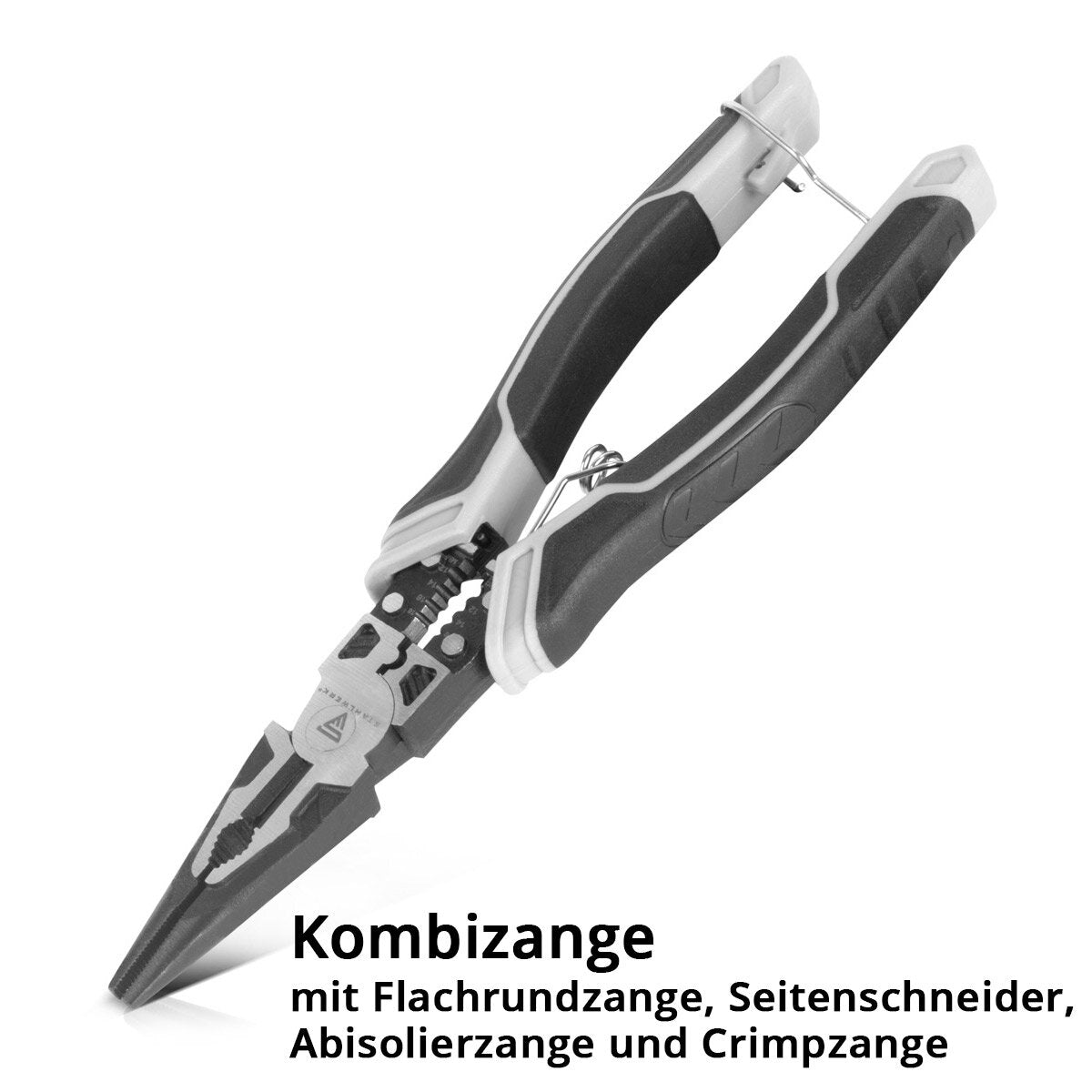 Steelworks flat -circuit tongs | Combic | Multifunctional tongs | Time tongs | Flat pliers | Side cutter | ABISOLIERLAND | Crimpzange made of high-quality chrome vanadium