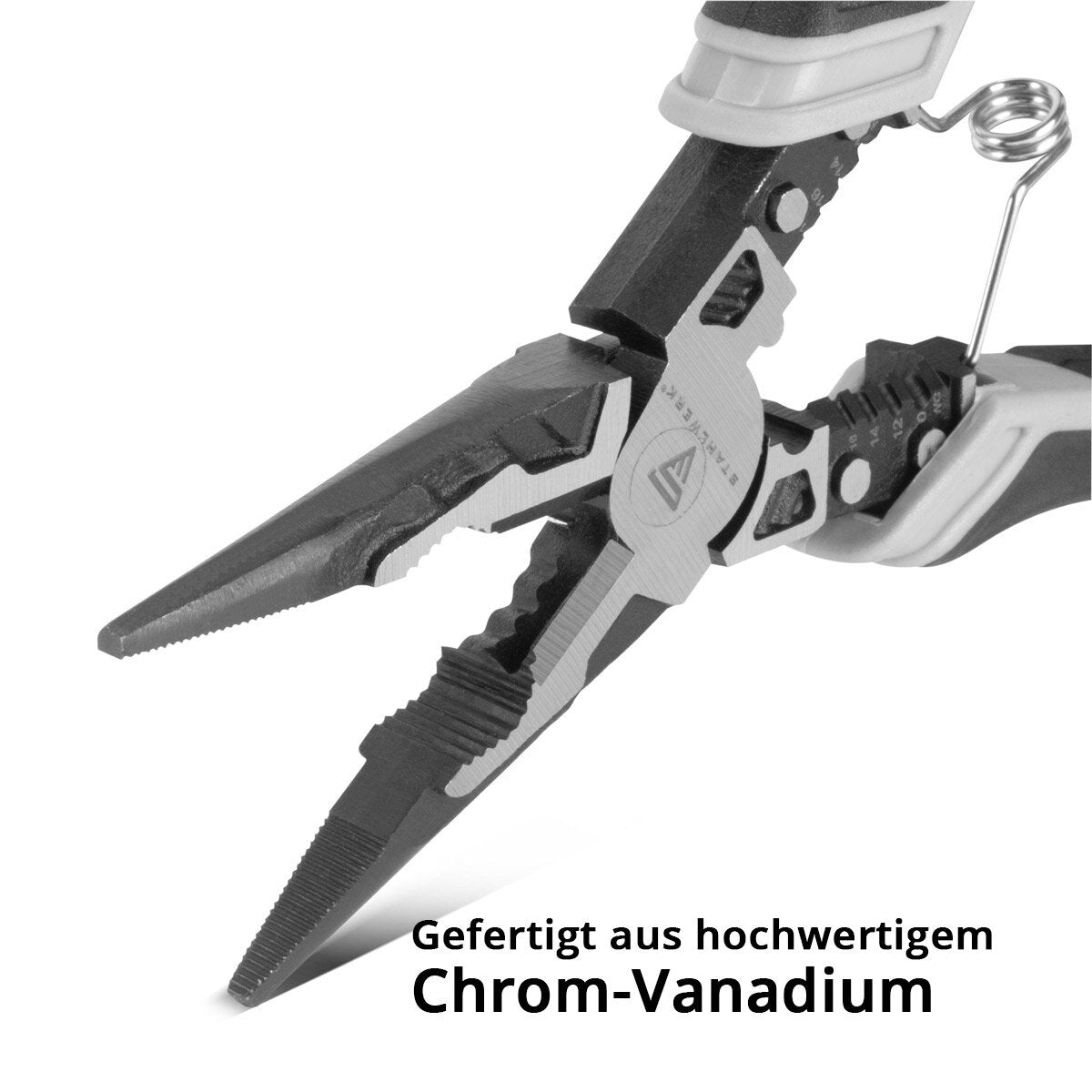 Steelworks flat -circuit tongs | Combic | Multifunctional tongs | Time tongs | Flat pliers | Side cutter | ABISOLIERLAND | Crimpzange made of high-quality chrome vanadium