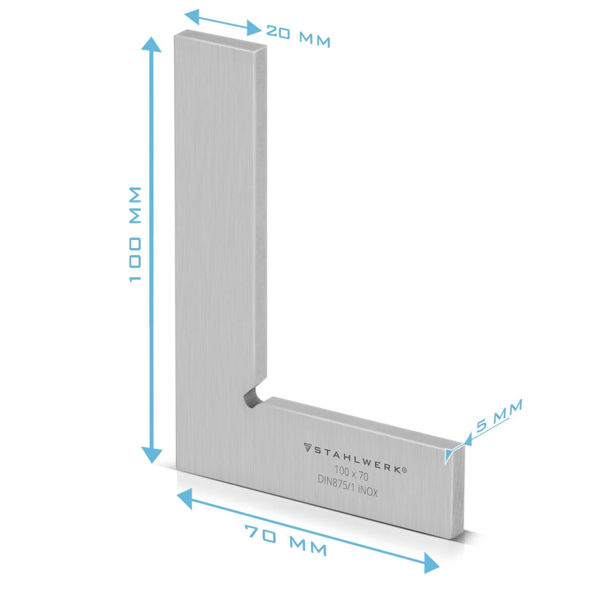 Planta de acero Ángulo plano 90 ° Conjunto de 6 partes DIN 875/1 Ángulo de control / cerrajero / ángulo de bloqueo / ángulo de impacto / ángulo de precisión Hecho de acero inoxidable