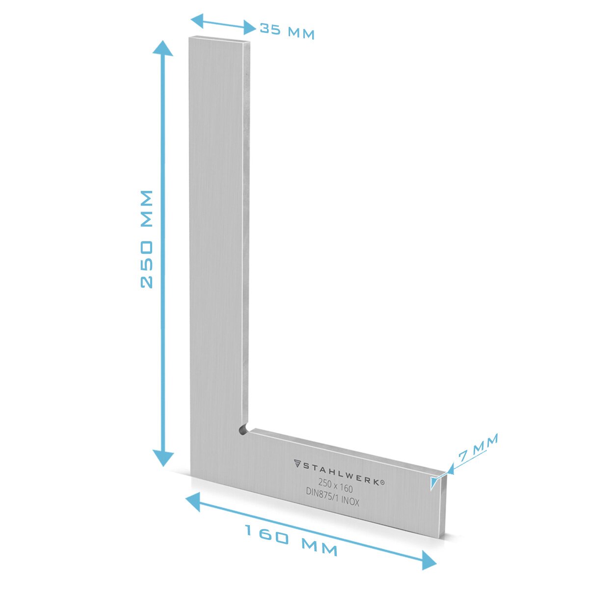 Planta de acero Ángulo plano 90 ° Conjunto de 6 partes DIN 875/1 Ángulo de control / cerrajero / ángulo de bloqueo / ángulo de impacto / ángulo de precisión Hecho de acero inoxidable