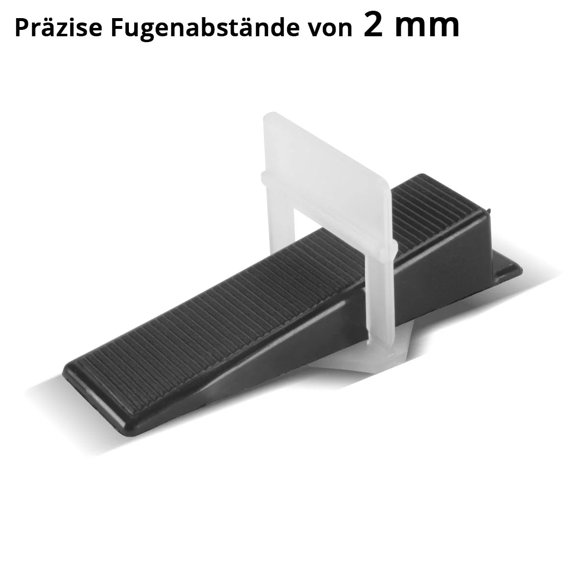 Steelworks tile level set | 200 trains for 2mm joint width | 100 leveling wedges | Laying system | Publishing aid | Tile-level tongs | Easy laying | Perfect tiles