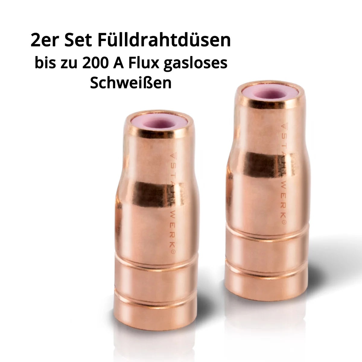STAHLWERK 4er Set Fülldrahtdüse Gasdüse für Fülldraht Schweißen MIG MAG passend für AK15/MB15 Brenner bis zu 200A FLUX gasloses Schweißen Schweißzubehör