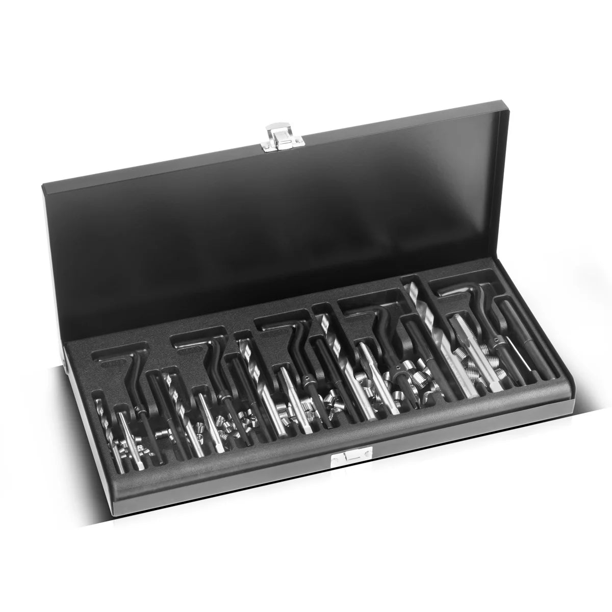 Steelworks Helicoil Thread repair set 131-part thread repair set M5 M6 M10 M10 M12 thread repair tool with threaded drill, drilling, breaking tools, installation tools and thread inserts