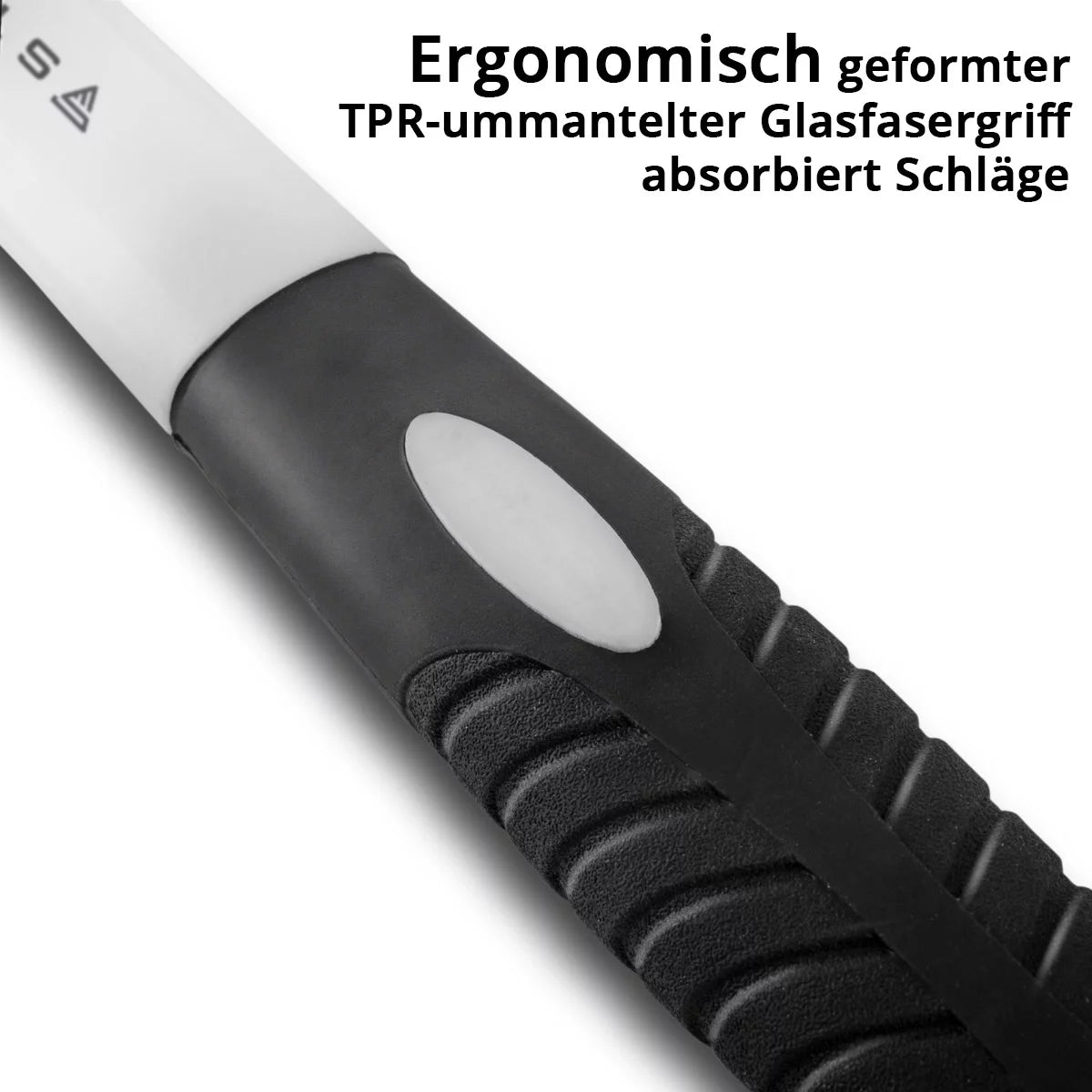STAHLWERK Gummihammer mit 680 g Hammerkopf aus Vollgummi | hochwertiger Montagehammer mit rutschsicherem Fiberglas-Griff | robuster Schonhammer für Montage- und Demontagearbeiten