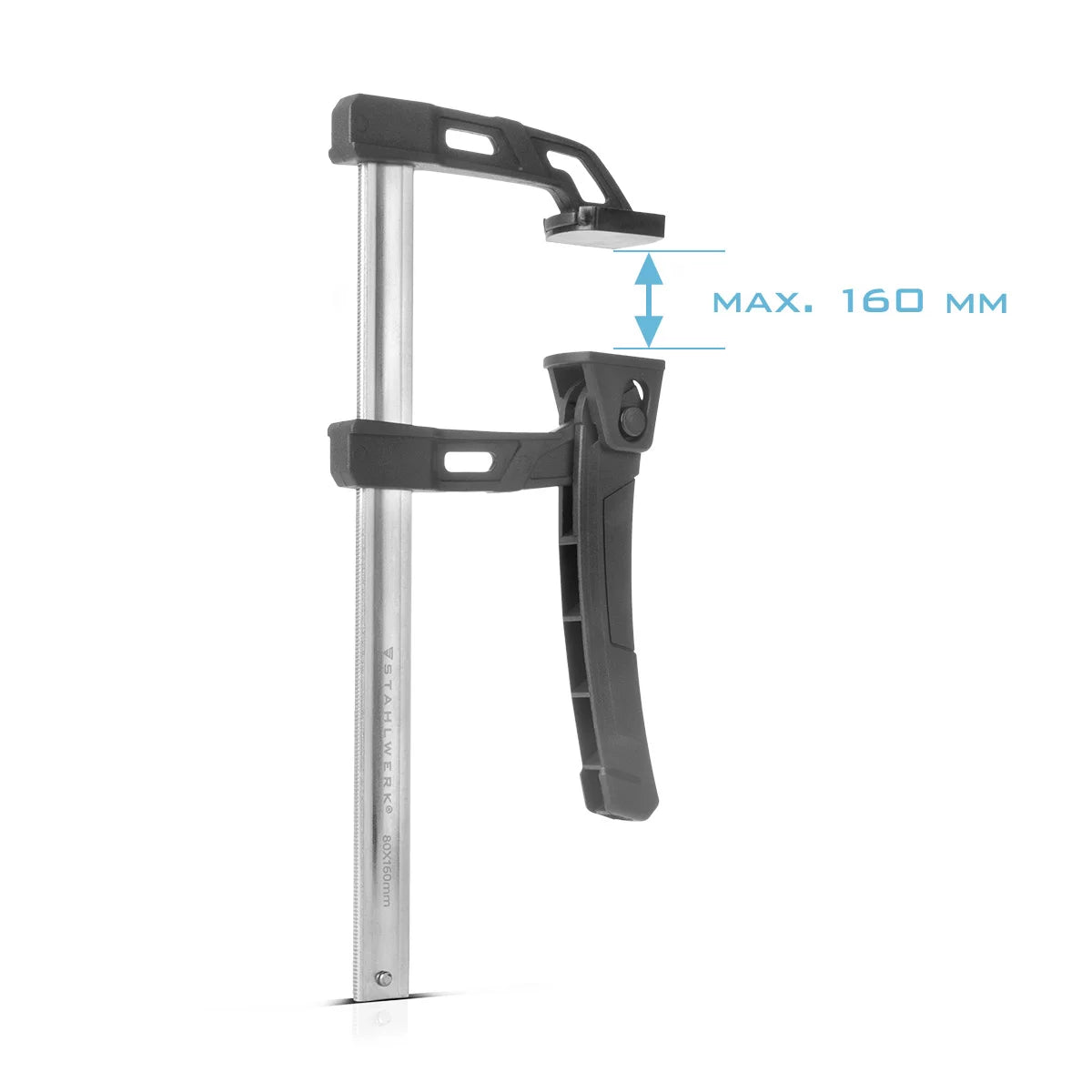 Steelwork 3 x lever clamp 80x160 mm | powerful clamping clamp with 100 kg of pressure power |