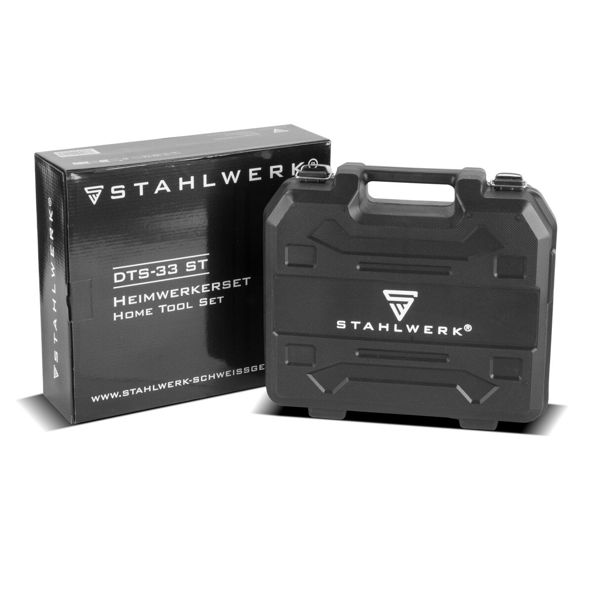 Steelworks DIY WILLER SET DTS-33 ST Tool Case | Boîte à outils | Boîte à outils avec un ensemble d'outils en 32 parties en perceuse à impact, tournevis, marteau, pinces, ruban de mesure, testeur de tension, bits et accessoires