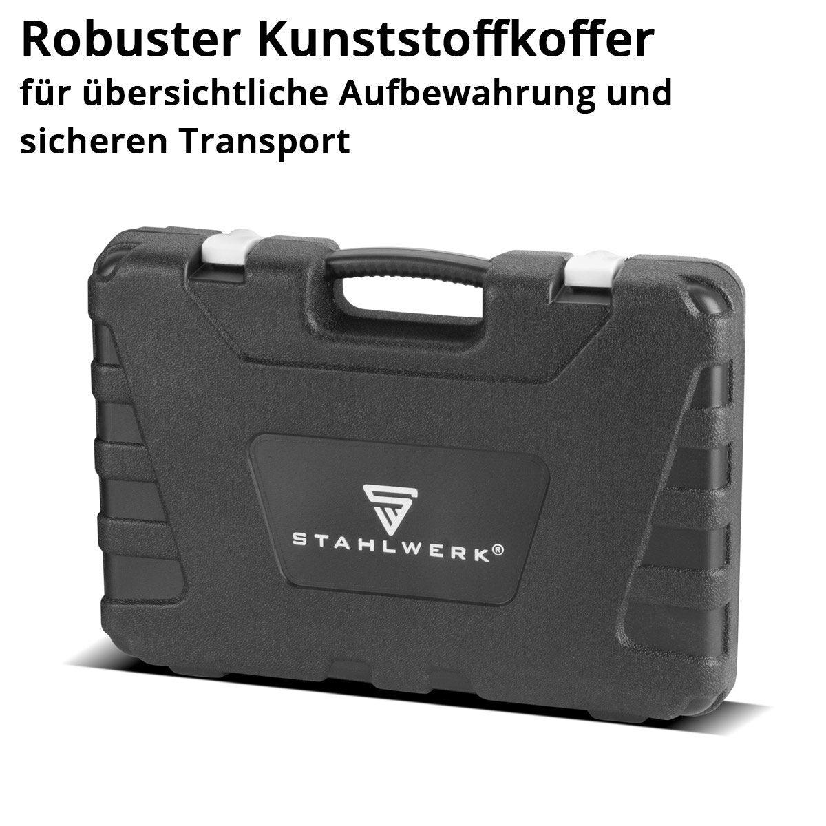 STAHLWERK Heimwerker Set HTS-109 ST Werkzeugkoffer | Tool Box | Werkzeugkasten mit 108-teiligem Werkzeug Set aus Schraubendrehern, Steckschlüsseln, Zangen, Hammer, Maßband, Bit-Set und Zubehör