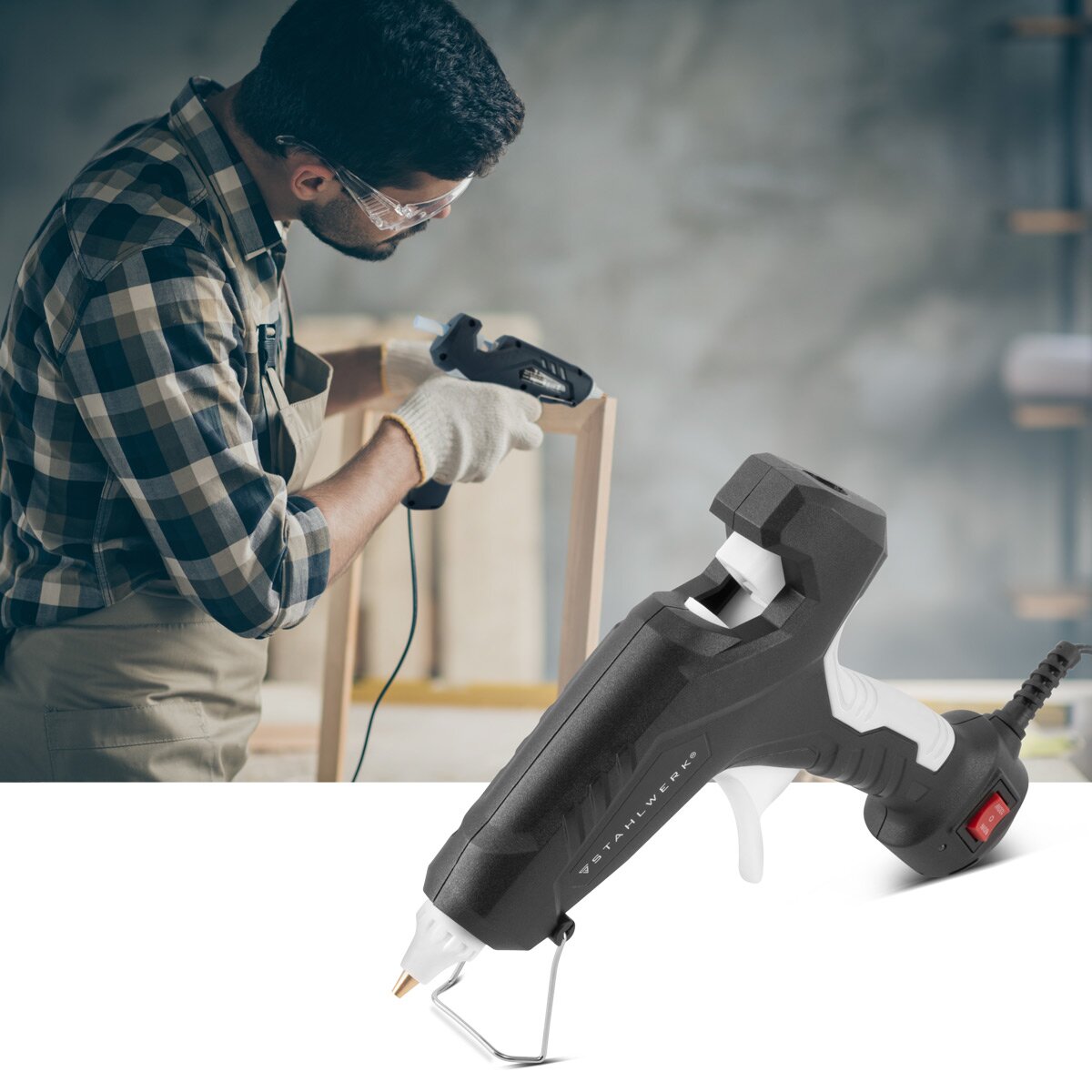 مسدس الغراء الساخن STAHLWERK HKP-100DT ST مسدس الغراء الاحترافي / الغراء الساخن / مسدس الغراء الساخن مع صمام فحص و100 واط لعصي الغراء الساخنة مقاس 11 مم