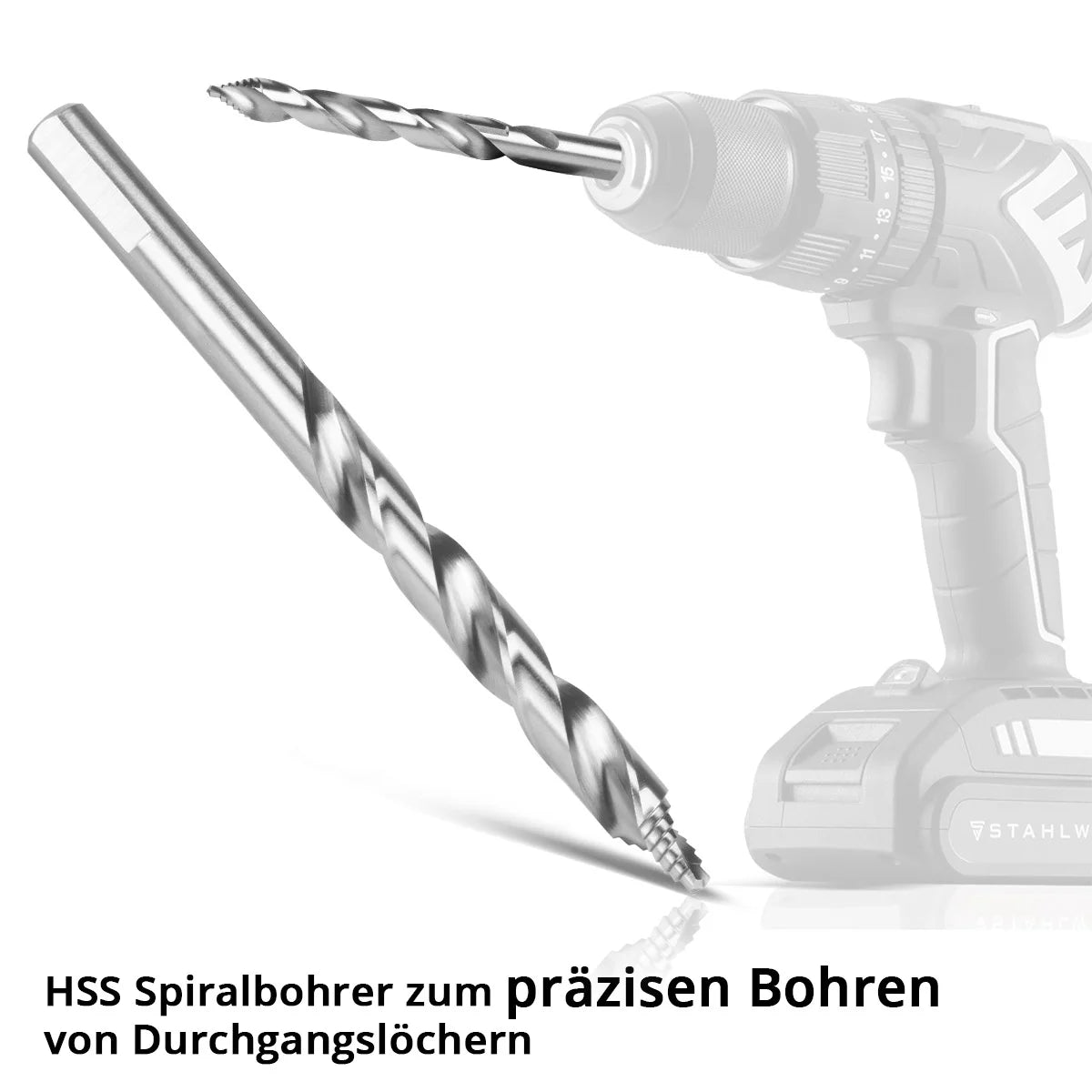 Drill a spirale Stahlwerk HSS con punta a gradino | 25 Set 1-13 mm | Din 338 Tipo N | Frase hss-drill | Set di trapano a terra profilo | Angolo superiore 118 gradi | Trapano ad alte prestazioni per buchi precisi