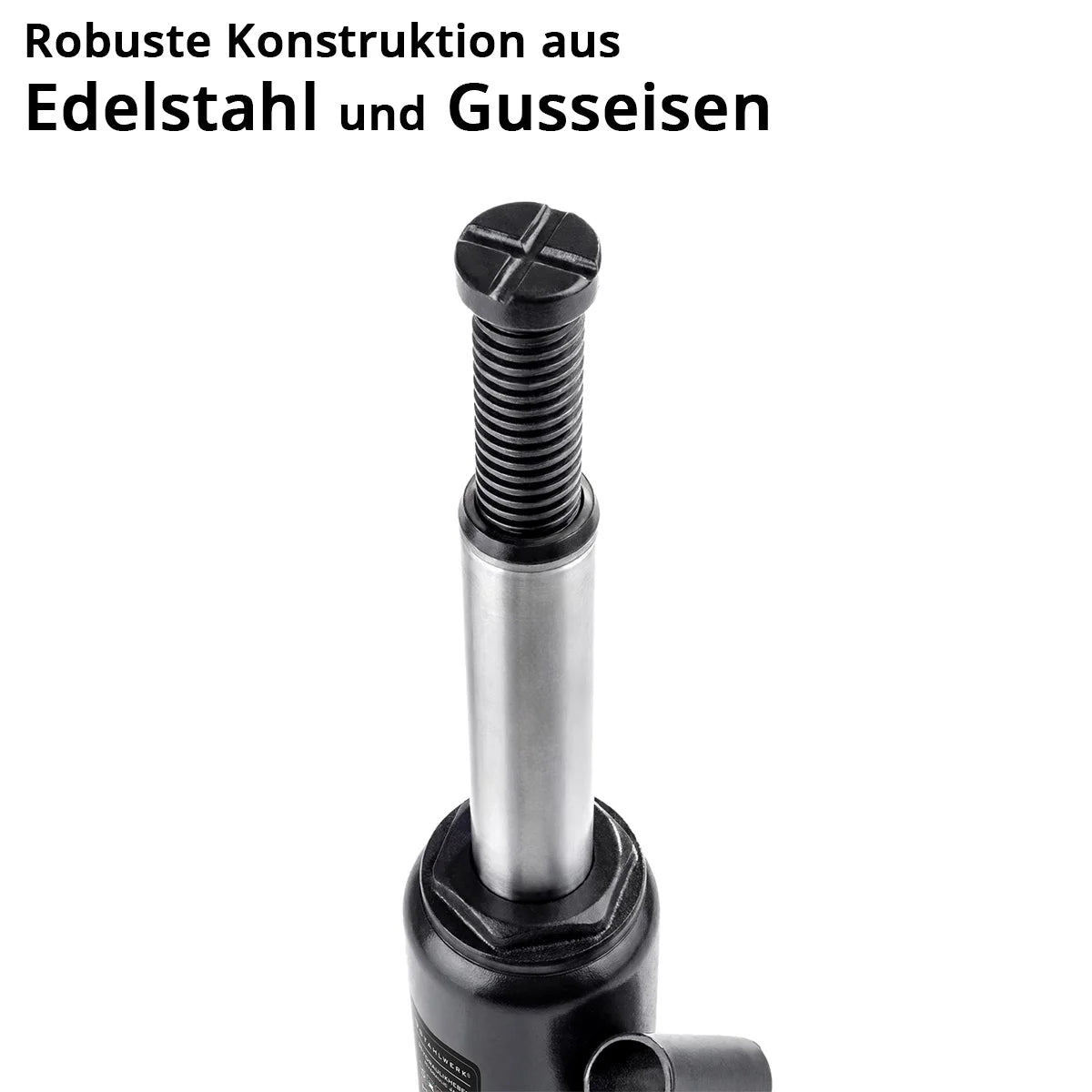 STAHLWERK Hydraulikheber GW0604 mit 6 t Tragkraft | Hubbereich 200 - 405 mm | Kompakter Stempelwagenheber | Hydraulik-Wagenheber | Stabiler Flaschenwagenheber für Maschinen, Nutzfahrzeuge und Pkw