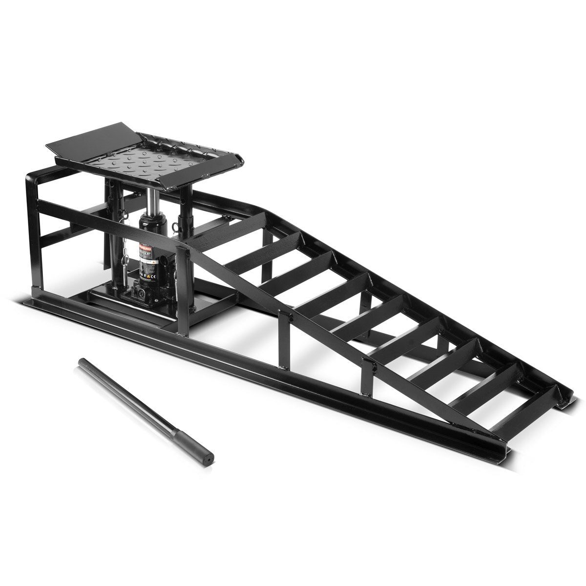 Rampe hydraulique de la rampe hydraulique en acier GTH-14 ST avec 5 tonnes de caractéristique de capacité d'élevage avec une prise | rampe de voiture ajustée en hauteur | Rampe de voiture | Voiture