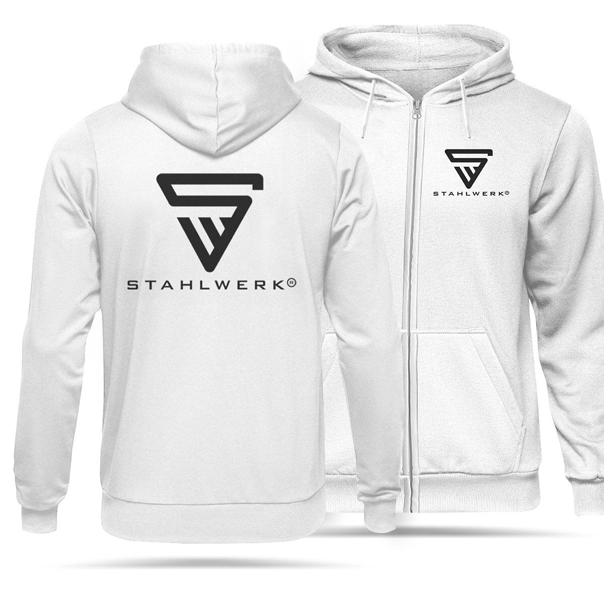 Steelworks Jogging Suit White Taille L Tracksuit Suit de piste | Jogger | Suite de formation | Suite de sport | Transpiration | Costume de fitness avec sweat à capuche et pantalon de jogging