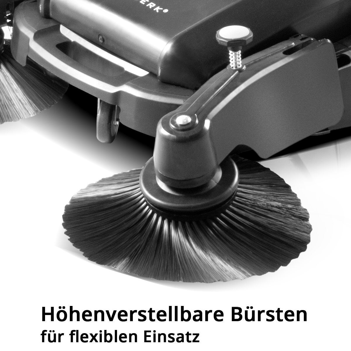 STAHLWERK Kehrmaschine SL-35 ST mit 1000 mm Kehrbreite und 55 l Fassungsvermögen, Handkehrmaschine / Bodenkehrmaschine mit doppeltem Bürstenkopf