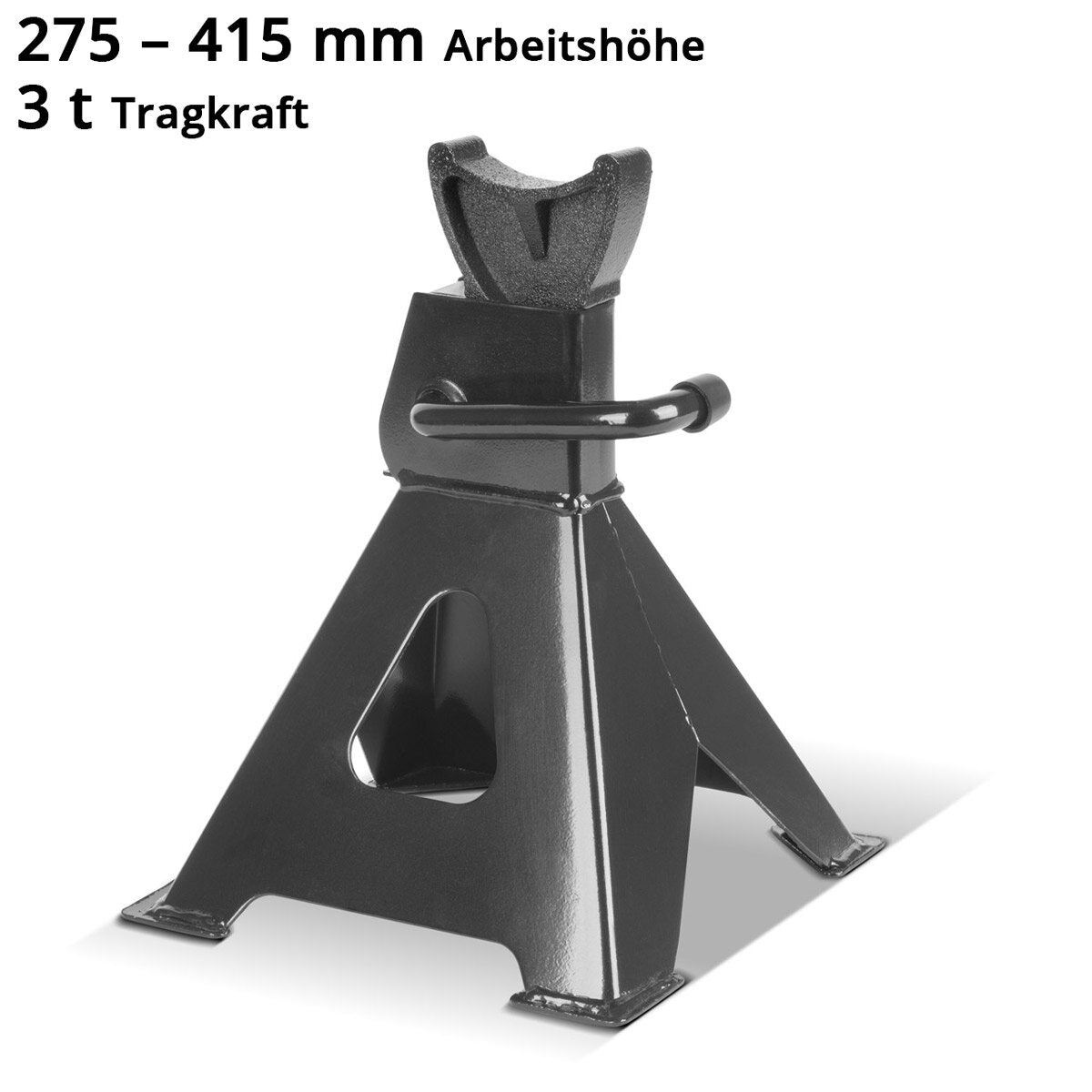 STAHLWERK Unterstellbock JS-3 ST 4er Set mit 3 t Tragkraft 275 – 415 mm höhenverstellbarer Kfz-Abstellbock | Wagenheber | Abstellstütze | Stützbock für Pkw, Lkw, Caravan, Wohnwagen, Landwirtschaft