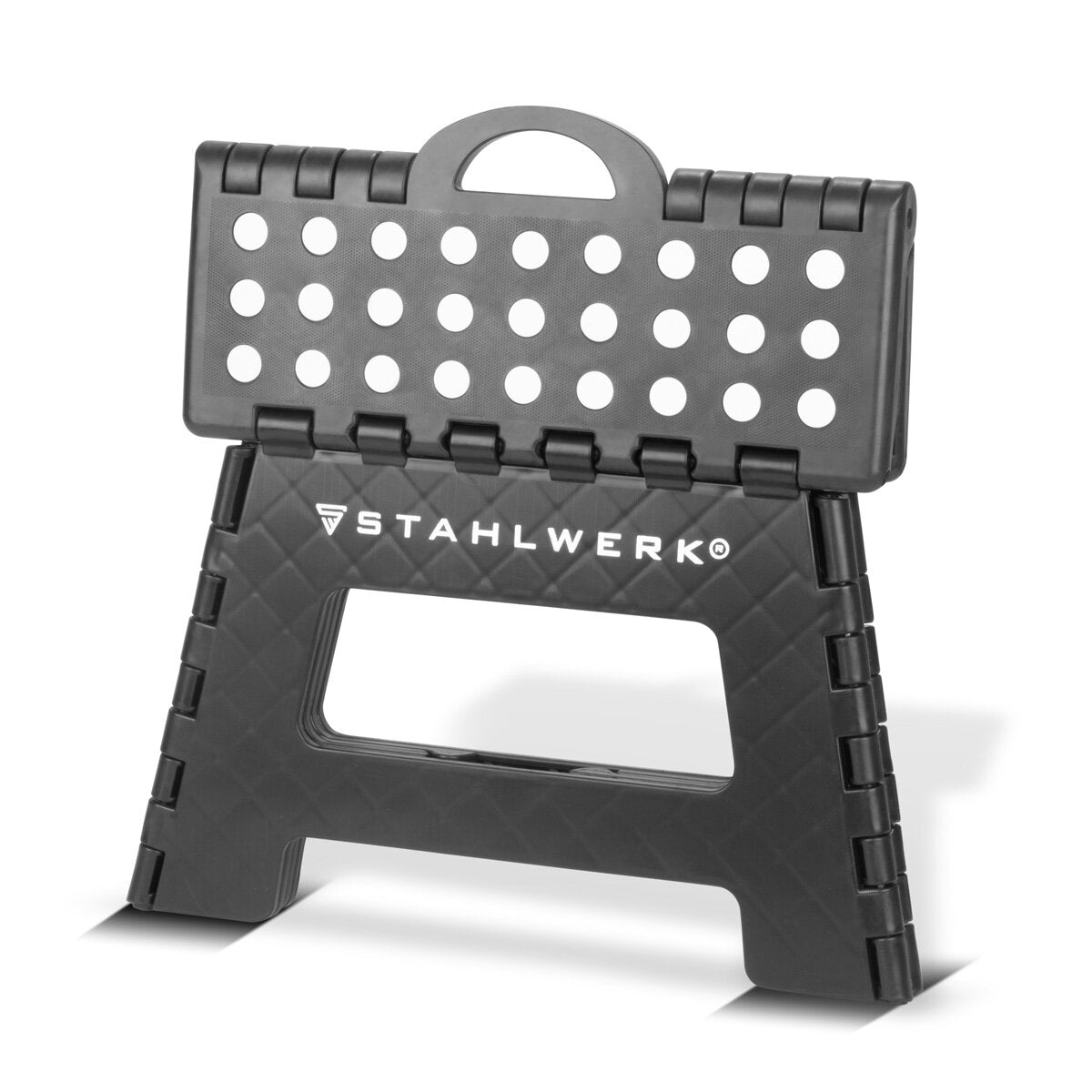 Steelworks folding step KT-2 ST with 150 kg load capacity foldable step stool | Folding stool | Schemel | Tritt step | Folding conductor | Step ladder with a non -slip level