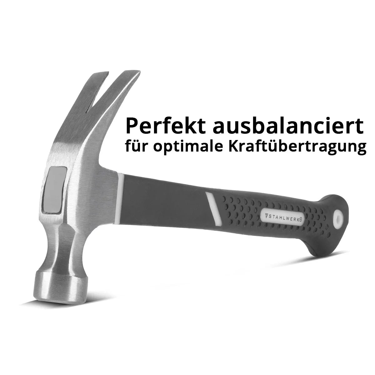 Stahlwerk Klauenhammer 570 G Zimmermannshammer hecho de acero de carbono forjado | Latthammer con mango de fibra de vidrio no deslizante | Techador de martillo | Kalenhammer | Martillo de fibra de vidrio