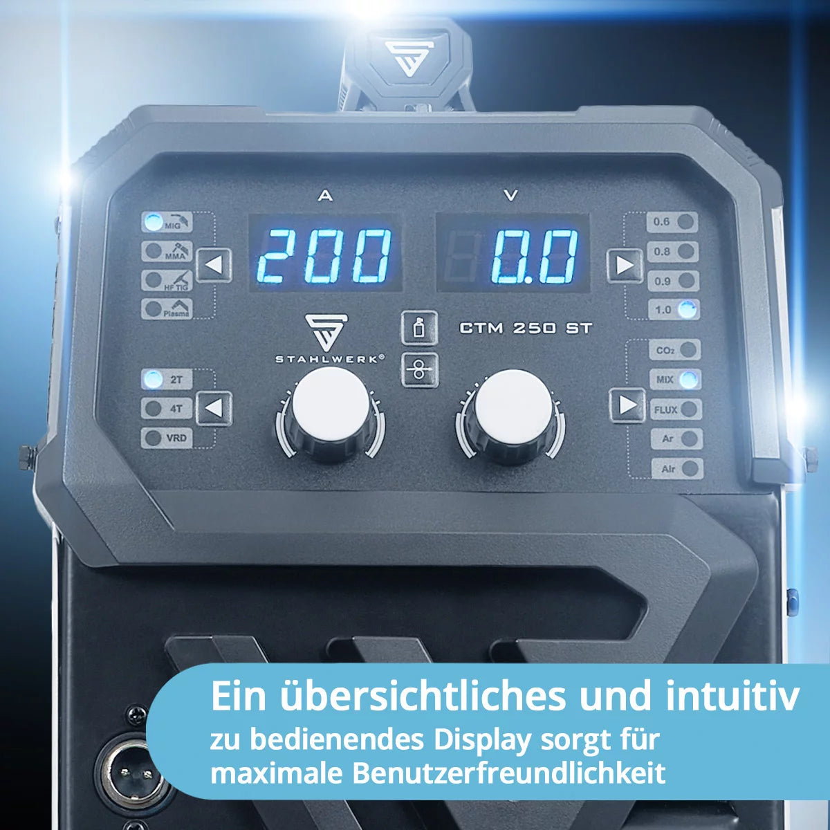 Poste à souder combiné STAHLWERK CTM-250 ST TIG + MIG/MAG + MMA/ARC + CUT/Plasma avec fonction plasma 200 A et 45 A