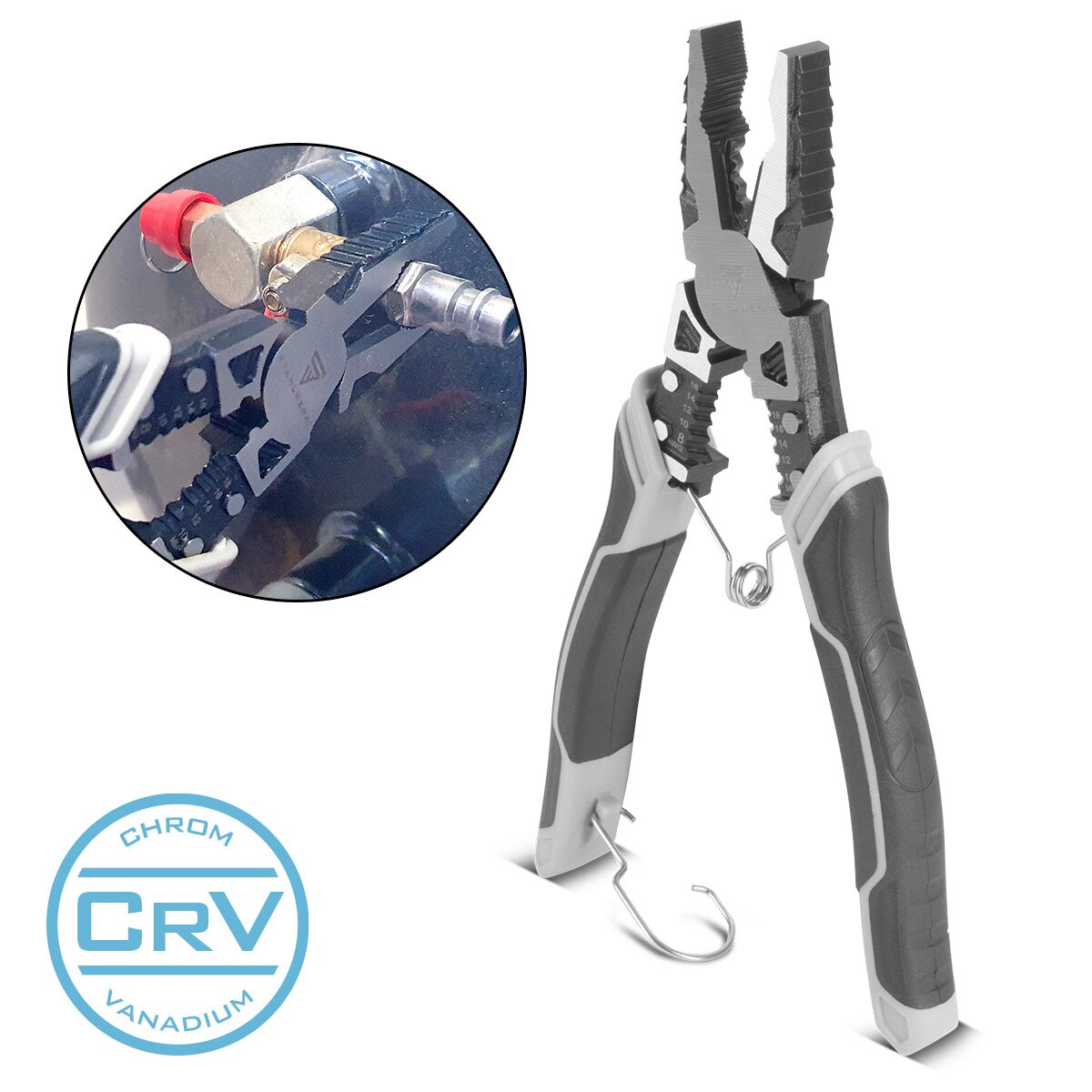 Stahlwerk Kombizange | Multifunctional tongs | Flat pliers | Side cutter | ABISOLIERLAND | Crimpzange made of high-quality chrome vanadium