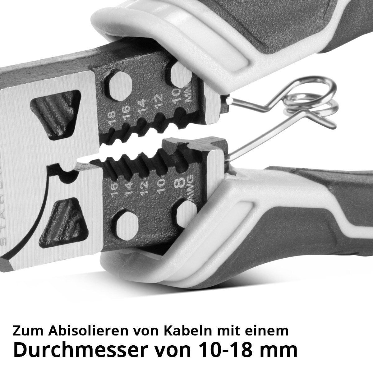 Stahlwerk Kombizange | Multifunctional tongs | Flat pliers | Side cutter | ABISOLIERLAND | Crimpzange made of high-quality chrome vanadium