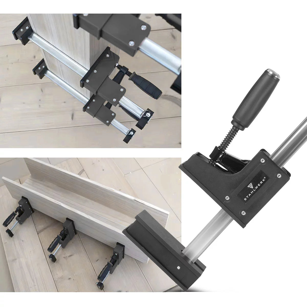 Steelworks Corpus clamps 95x600 mm / 24 "| Powerful screw clamp with 650 kg of clamping power | Clamping clamp with large contact surface for fixing workpieces | Stable clamp 600 mm, clamping depth 95 mm