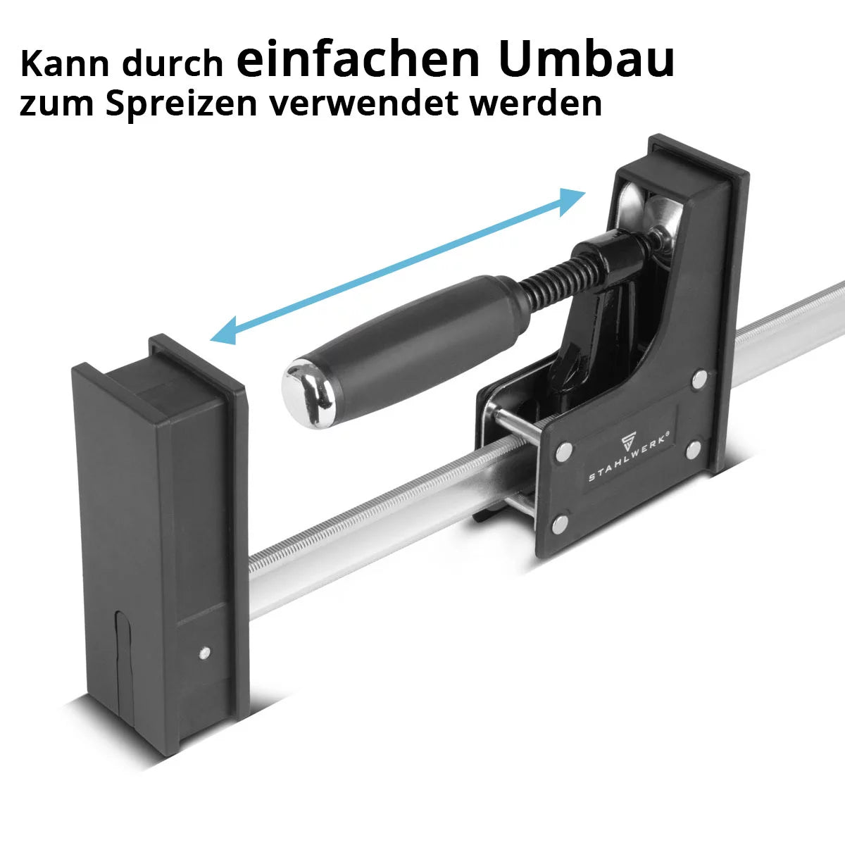 Steelwork Corpus clamps 95x800 mm / 32 "| powerful screw clamp with 650 kg of clamping power | Clamping clamp with large contact surface for fixing workpieces | Stable compound 800 mm, clamping depth 95 mm