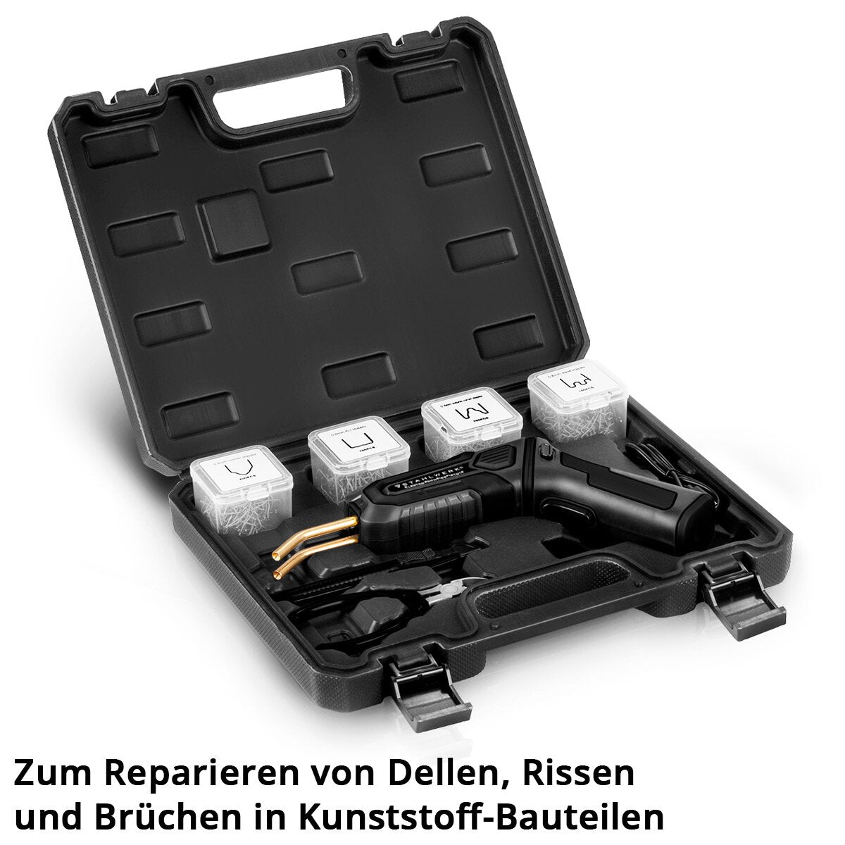 Steelworks plastic repair set with battery plastic welding device and 400 welding gails, hot booklets | Dellenliftter | USB Smart Repair Set Set for bumpers and plastic components