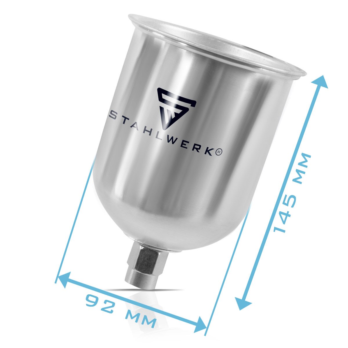 STAHLWERK Alu Lackbecher Set 125 ml / 600ml Farbbecher für Lackierpistole / Spritzpistole / Sprühpistole / Spraypistole