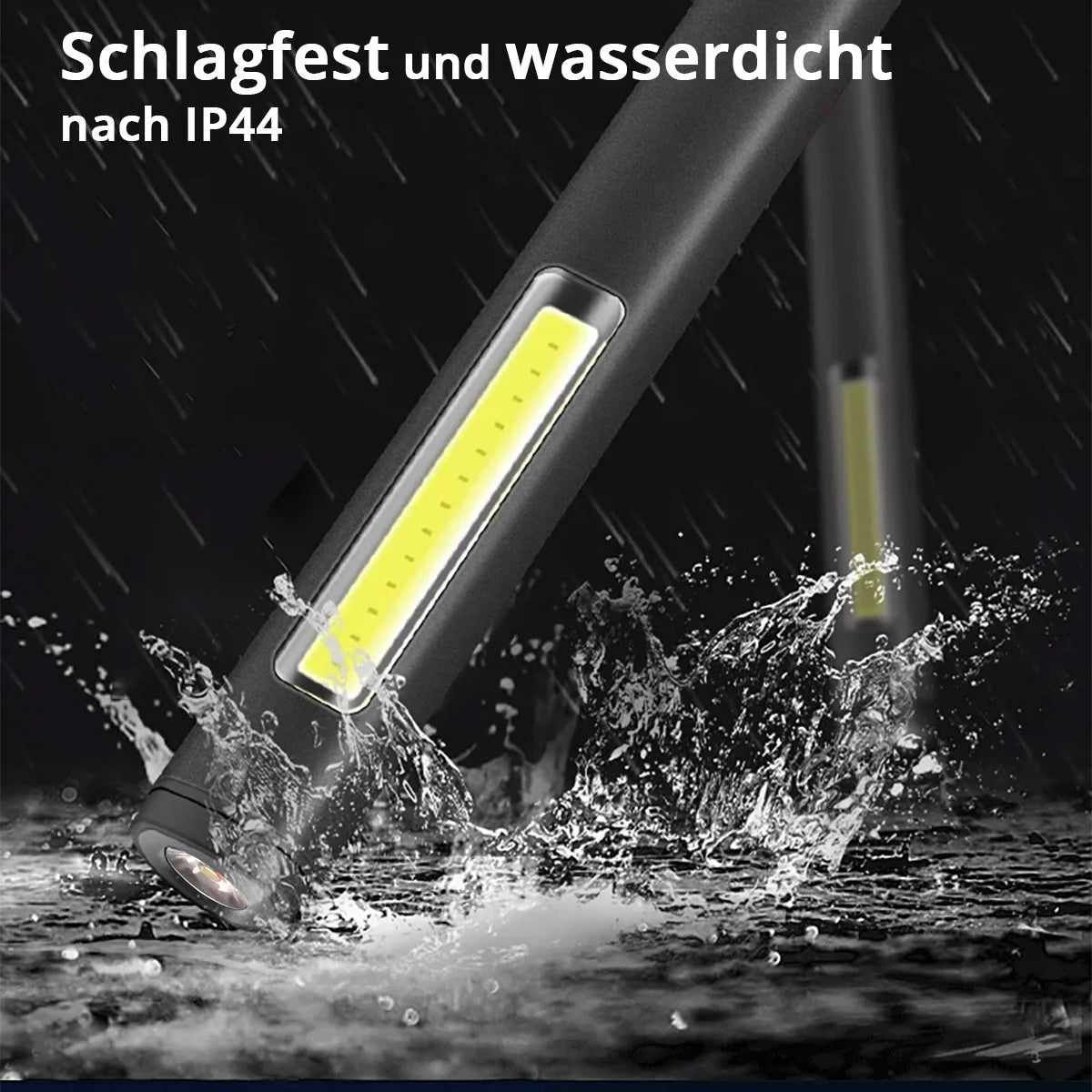 Steelworks LED working light | Powerful stable lamp with COB flashlight | Workshop lamp with magnetic bracket | USB-C connection | 600 mAh battery | Quickly rechargeable | Universally usable LED lamp