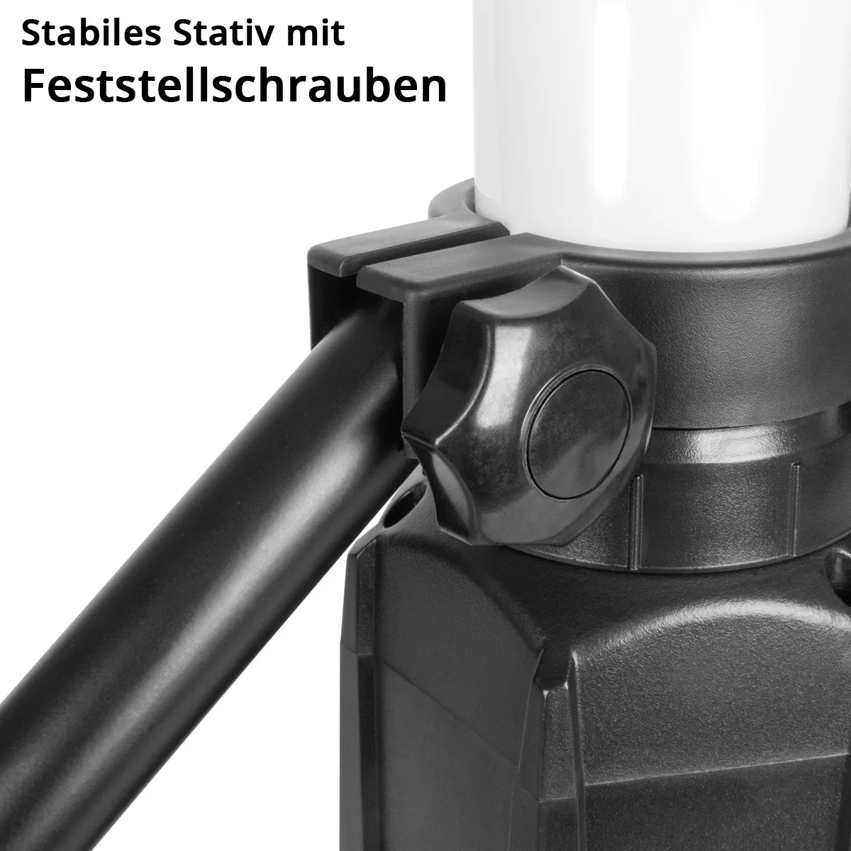 STAHLWERK Foco LED de construcción en torre 360° TBS-30 ST | 30 vatios | 2.400 lúmenes | Color de luz diurna de 6.500 K | Batería de iones de litio 7,4 V / 8000 mAh | IP44 | Luz de trabajo inalámbrica