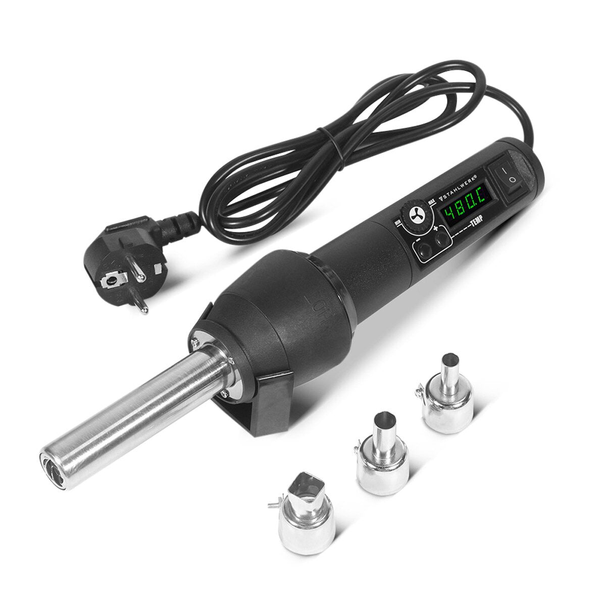 Station de soudure Stahlwerk Blower HLG -480 ST avec 700 W et 100 - 480 ° C Dispositif de soudage | Fer à souder | Pistolet Loension | Gun à air chaud pour l'air chaud, le soudage, le retravail et le travail d'épuisement