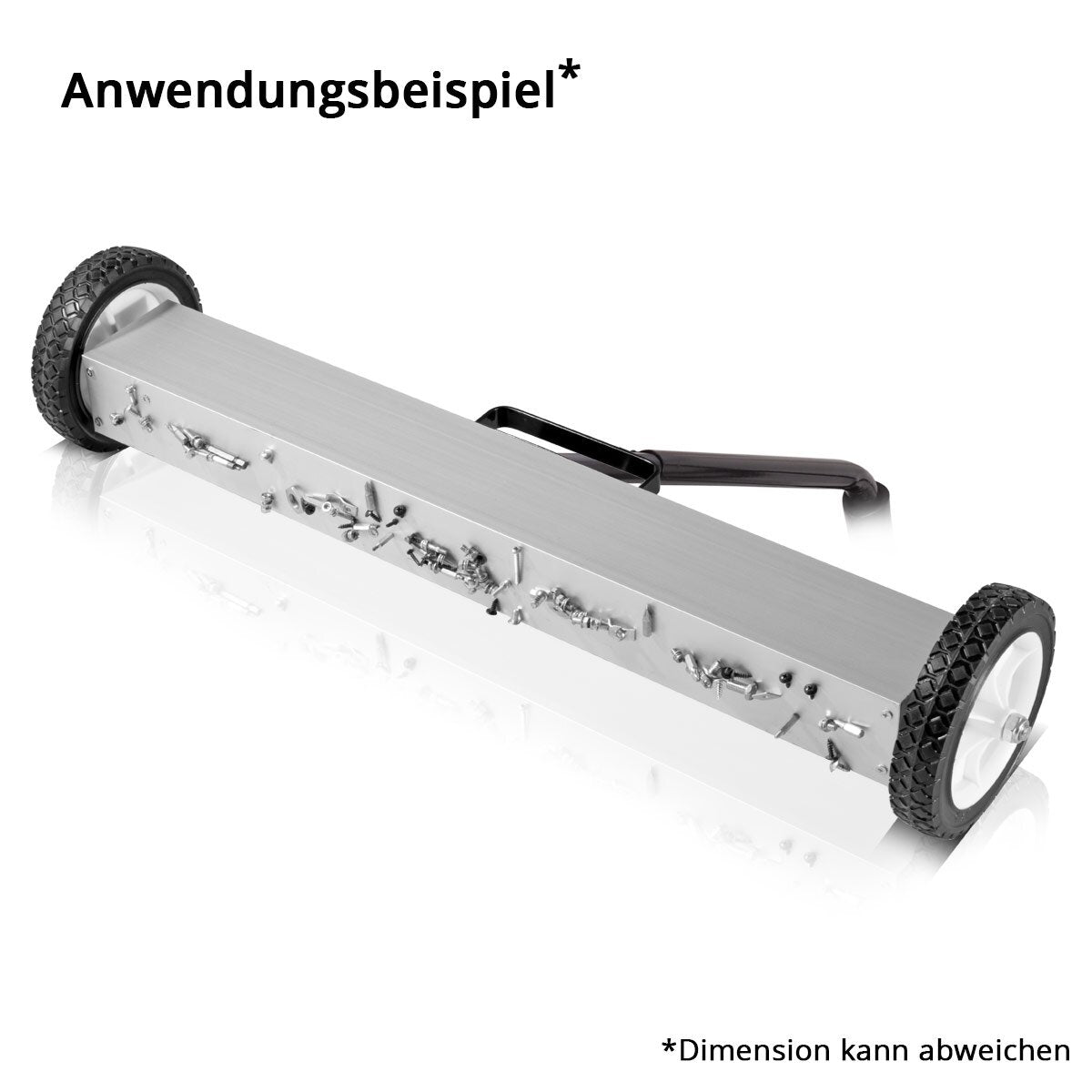STAHLWERK Magnet-Bodenkehrer MBK-24 ST mit 610 mm Breite und 17,5 kg Fassungsvermögen, Magnetbesen / Spänesammler / Magnetische Kehrmaschine für Metallspäne, Schrauben, Nägel und andere magnetische Kleinteile
