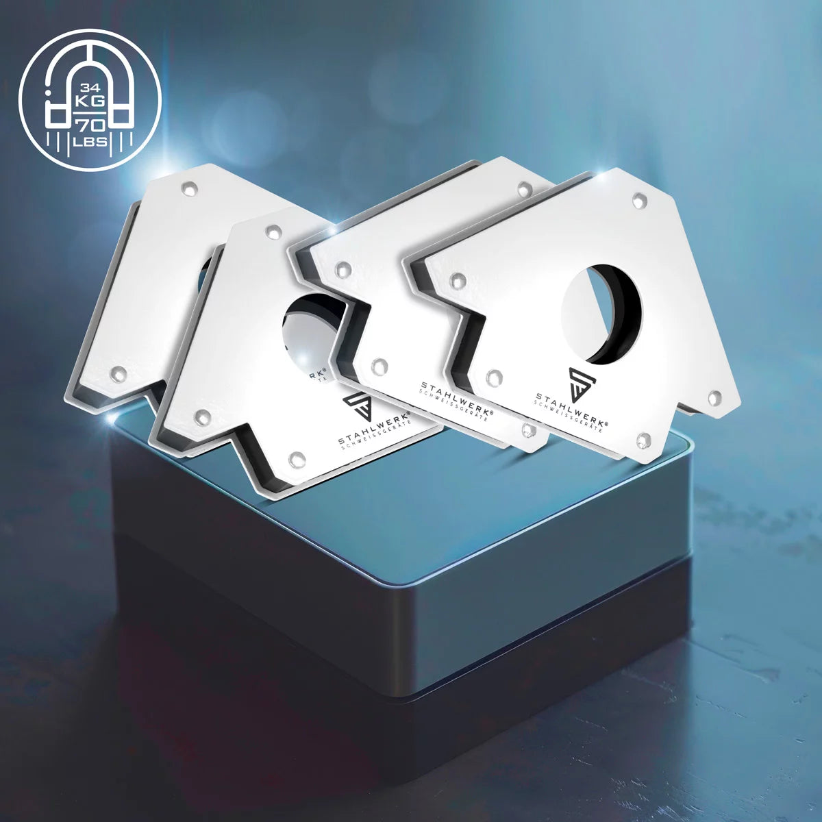 Steelwork 4 × ángulo de soldadura magnética Magnet de soldadura de ángulo magnético 45 ° x 90 ° x 135 °, 34 kg / 75 lbs