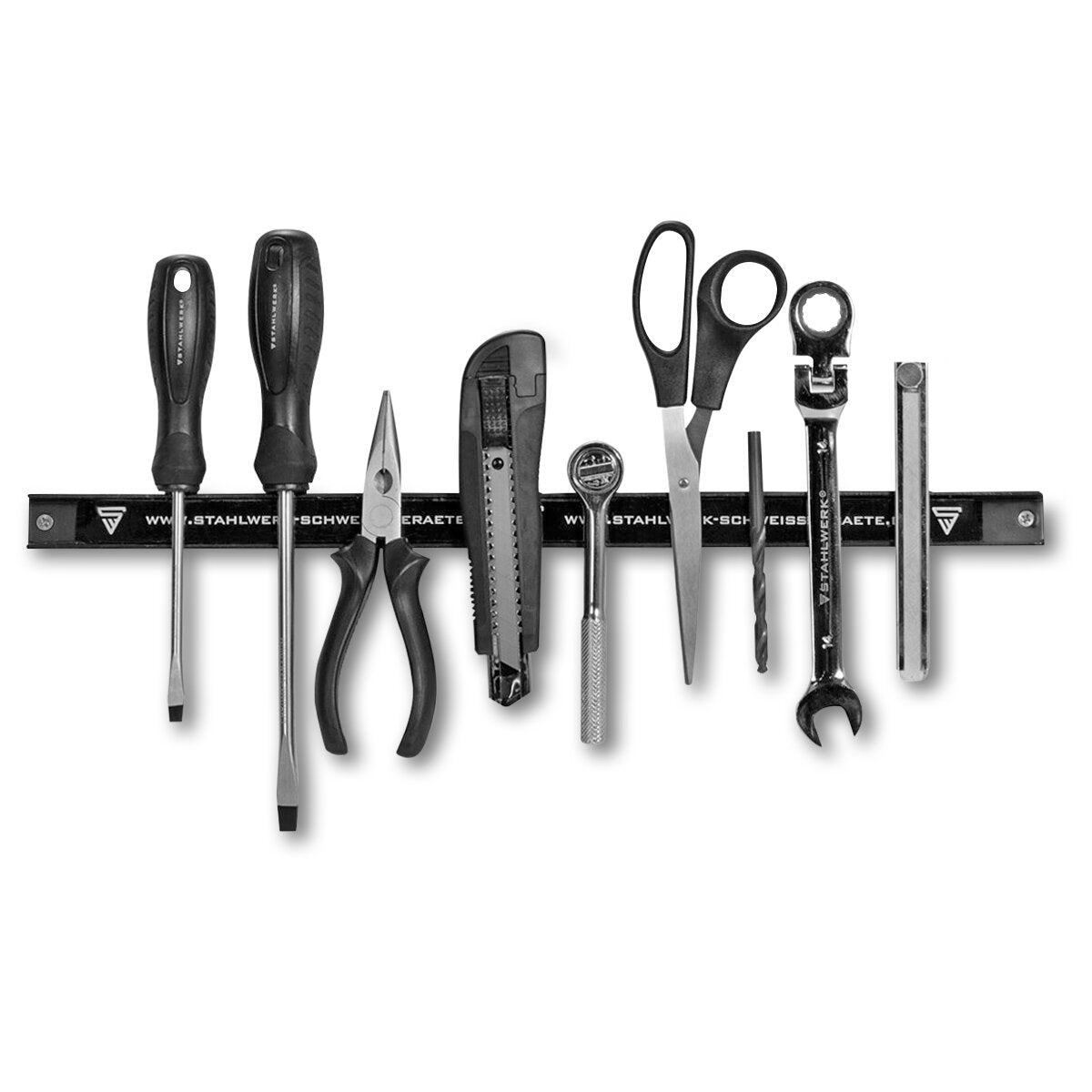 Striscia magnetica in acciaio MWZ-18 ST 18 "| 45 cm barra degli strumenti | Scaffale magnetico | Barra del coltello | Porta magnetica | Terina dell'utensile | Porta di utensili magnetici con forte potenza adesiva per coltelli e strumenti