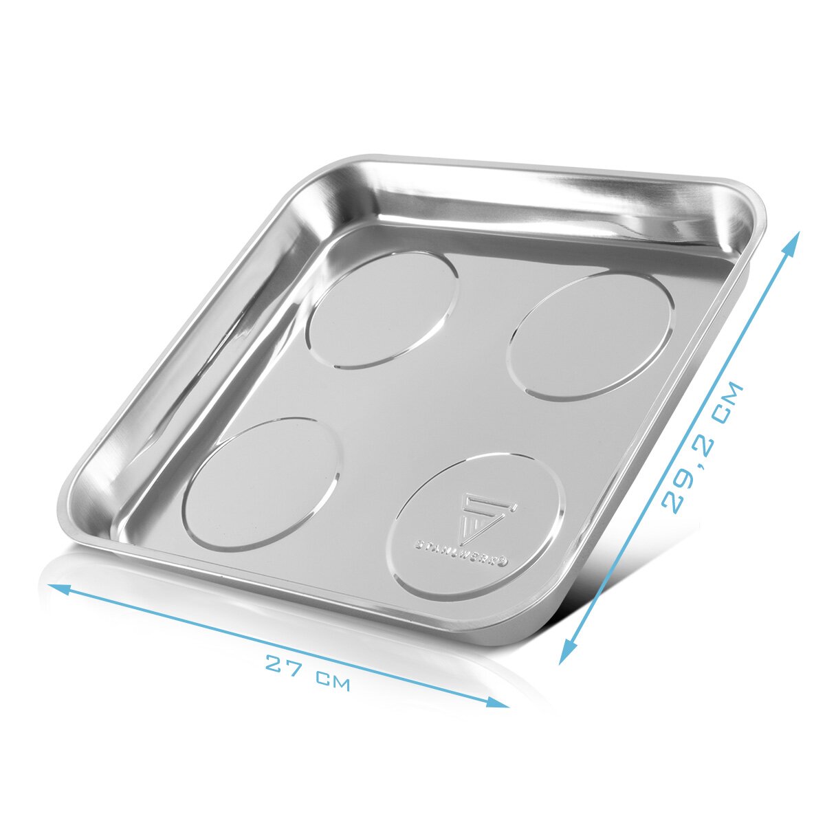 Stahlwerk Magnetschale MS-30 ST 270 x 292 x 30 mm Piastra magnnet | Ciotola di vite | Habbit Shell | Magnneta Blind | Ciotola magnetica in acciaio inossidabile con forte potenza adesiva per viti, chiodi e strumenti