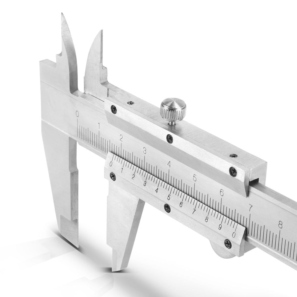 STAHLWERK Messschieber 0-150 mm DIN 862 Schieblehre / Messlehre aus gehärtetem Carbon-Stahl für Außen-, Innen- und Tiefenmaß