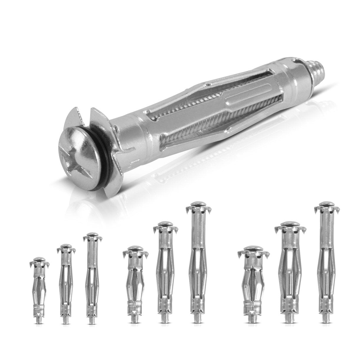 SETWORKS CAVITÀ DI METALE CAVITÀ DELLA CAPITO DELLA SET M4 X 32 | M4 x 38 | M4 x 46 | M5 X 37 | M5 X 52 | M5 x 65 | M6 x 37 | M6 x 52 | M6 x 65 tasselli di metallo con viti pre-assemblate per il lavoro del muro a secco