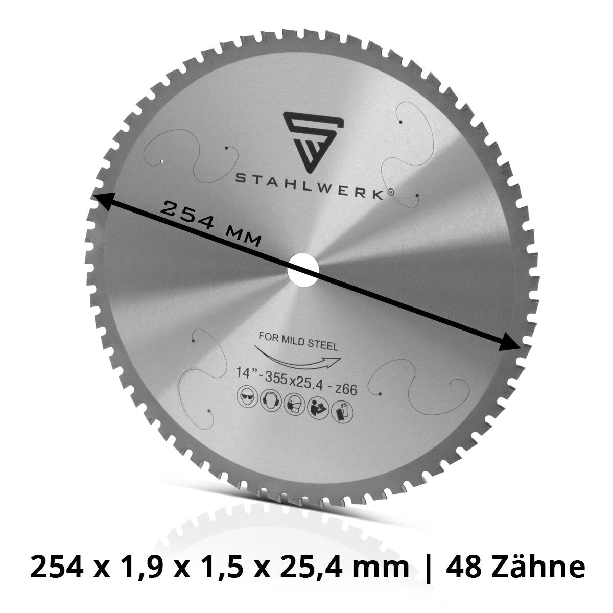 Lame de scie circulaire en acier 254 x 1,9 x 1,5 x 25,4 avec 48 dents lame de scie en métal | Disque de séparation | Blade de truie universel pour scie circulaire en métal | Voile | Capp Saw | Mitre scie