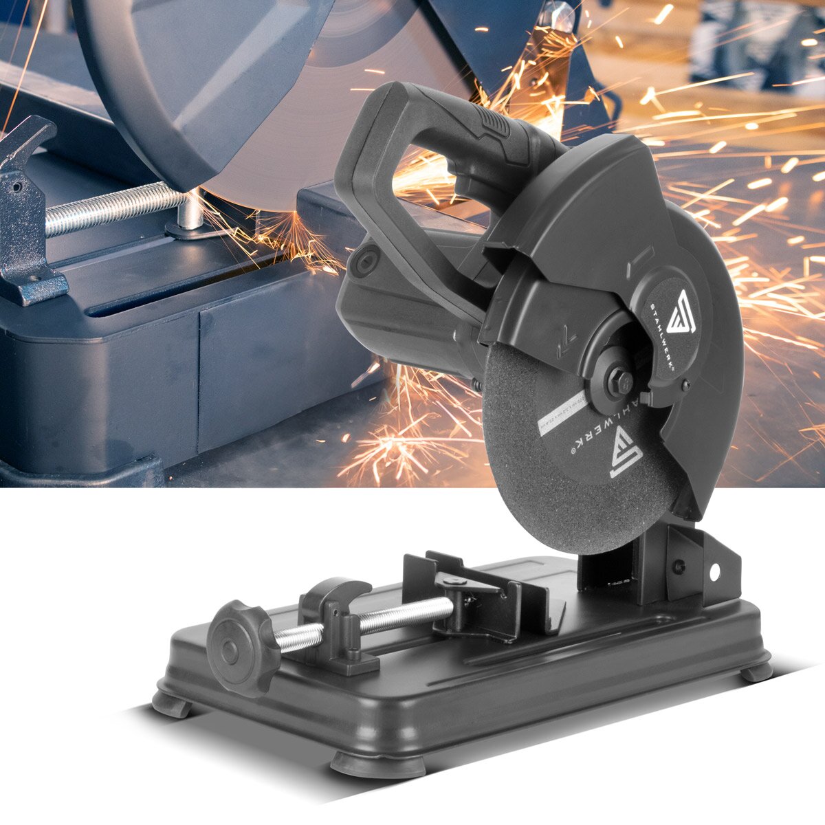 STAHLWERK Metall-Trennsäge MT-205 ST Kappsäge | Gehrungssäge | Metallsäge mit 1.200 W und 5.000 U/min zum professionellen Schneiden von Stahl, NE-Metallen, Eisen- und Guss-Profilen