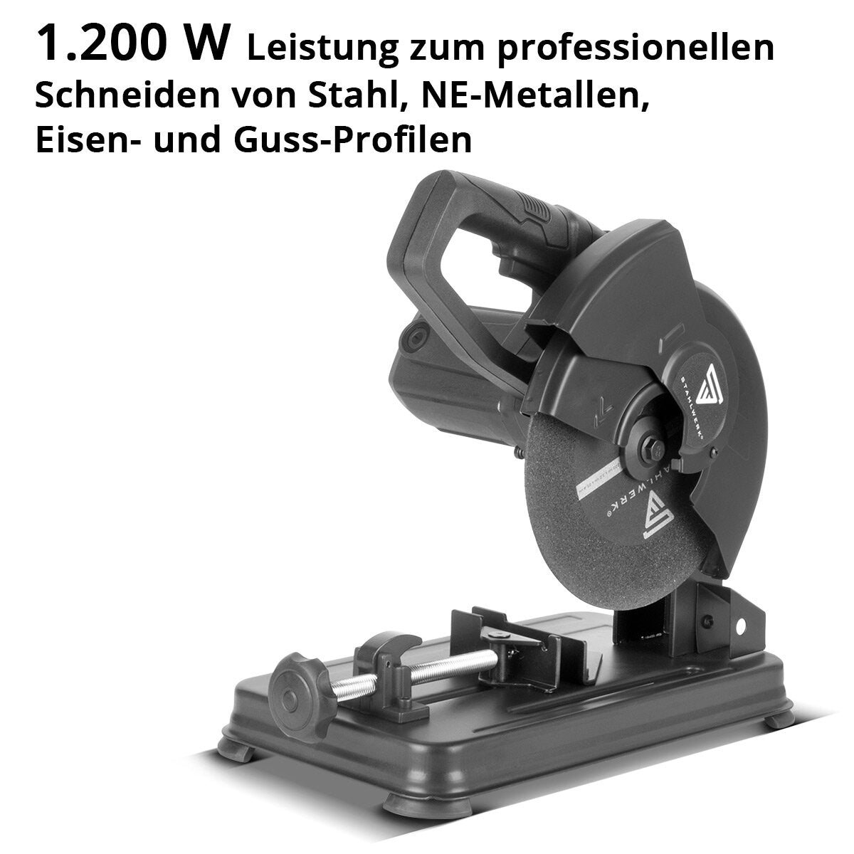 STAHLWERK Metall-Trennsäge MT-205 ST Kappsäge | Gehrungssäge | Metallsäge mit 1.200 W und 5.000 U/min zum professionellen Schneiden von Stahl, NE-Metallen, Eisen- und Guss-Profilen
