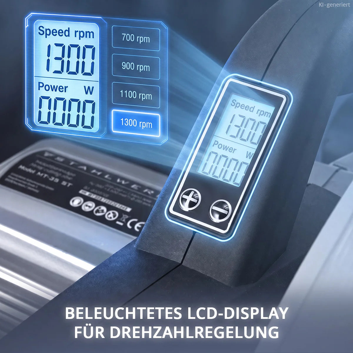 STAHLWERK Metalltrennsäge MT-35 ST | 3.500 W | Ø 355 mm Sägeblatt | 700-1.300 U/min | LCD-Anzeige | Schnittwinkel 0-45° | für Stahl, Aluminium, Holz und Kunststoff | Brushless | Kappsäge |Trennsäge