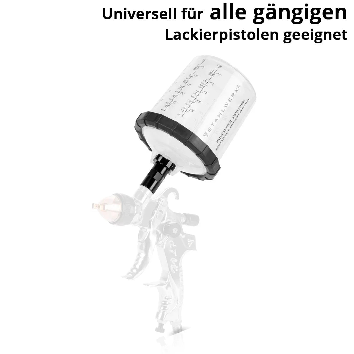 Stahlwerk Mischbecheret 25 parts for use on painting guns | Lack mixer | Color mixer | 650 ml disposable measuring cup for mixing and applying paints