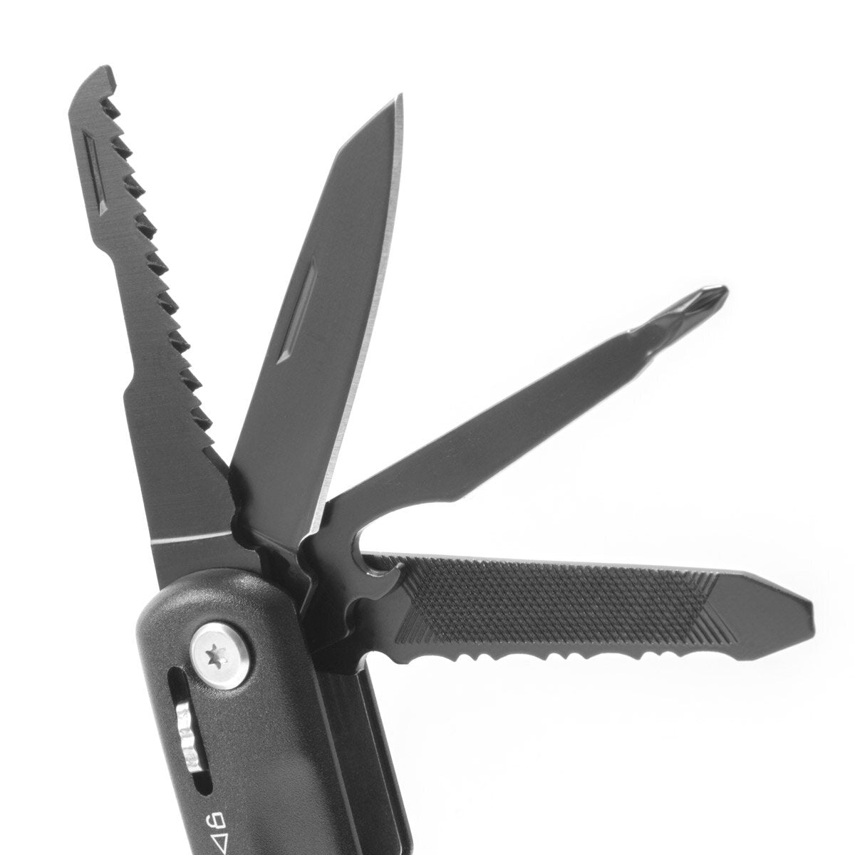 Steelwork Multi -Tool con 12 herramientas, navaja de bolsillo de alta calidad / cuchillo plegable / herramienta multifuncional con martillo, cuchillo, sierra, archivo, combinación, destornillador, etc., incluida la linterna LED