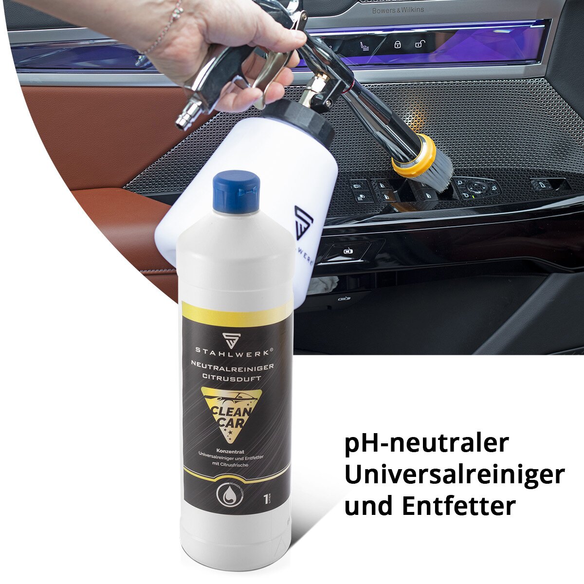Steelworks Concentrate universal Cleaner con fragranza di agrumi da 1 litro di potente detergente | Agente di pulizia | Cleaner in schiuma | All -purpose Cleaner | Concentrazione di pulizia | Cleaner neutro per la pulizia delle pistole