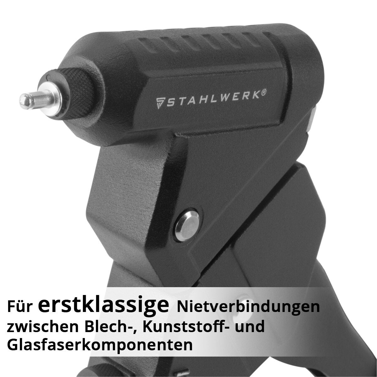 Stahlwerk Nietzangen-Set NZ-280 ST 360 ° Terbe aveugle | Paigne en diffamation | Fiche de popfiet | Tongs de noix de rivet | Pistolet rivet | Outil de rivet | Pinces à une main à une main avec 4 lieux alternatifs et 500 rivets aveugles